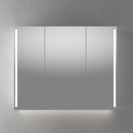 Linn Bad Vikja speilskap med led-lys, 100x79,5x18 cm, mørk eik