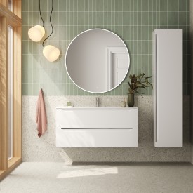 Linn Bad Mari servantskap, 2 skuffer, 120x45,6x57 cm, venstre, hvit matt