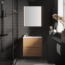 Linn Bad Emma Smal servantskap, 80x35x57 cm, 2 skuffer, eik
