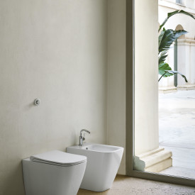 GSI Nubes toilet, back-to-wall, uden skyllekant, hvid