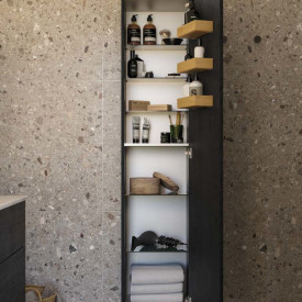 Dansani Luna højskab, 40x176 cm, højre, sort eg