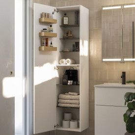 Dansani Luna højskab, 40x176 cm, venstre, mat grå