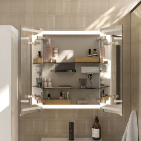 Dansani Luna Level spejlskab, 80x80 cm, mat hvid