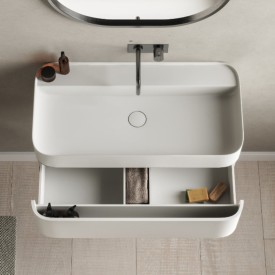 Copenhagen Bath Yuno CA 80 servant, 80x41 cm, med 1 skuff, hvit matt