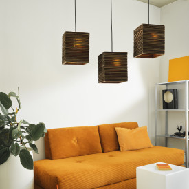 OSRAM DECOR Cardboard Square Pendant 3XE27 brun