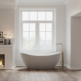 Copenhagen Bath TQ5 frittstående badekar, 159x75 cm, hvit matt