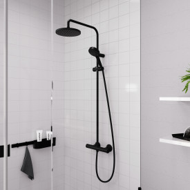 Hansgrohe Vernis Blend 200 brusesæt, vandbesparende, mat sort