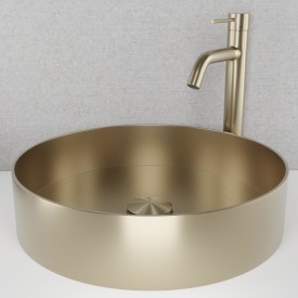 Scandtap Rare R håndvask, Ø37,5 cm, børstet guld