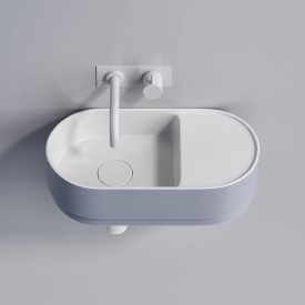 Copenhagen Bath Tårn 44 servant, 44x22 cm, blå/hvit matt