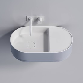 Copenhagen Bath Tårn 54 servant, 54x30 cm, blå/hvit matt