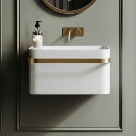 Copenhagen Bath Yuno Rail 55 Gold servant, 55x36 cm, hvit matt