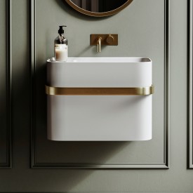 Copenhagen Bath Yuno Rail 41 Gold servant, 41x29 cm, hvit matt