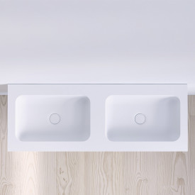 Copenhagen Bath SQ2 120 servant, dobbel, 120x45 cm, hvit matt