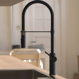 Nicobelli Paffoni Light køkkenarmatur, udtrækstud, mat sort