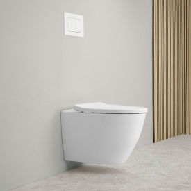 Ifö Spira Art væghængt toilet, uden skyllekant, rengøringsvenlig, hvid