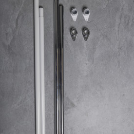Van Der P Model P badeforhængsstang, 90x90 cm, hvid