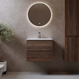Bathlife Eufori møbelpakke, med servant og LED-speil, 61x46x50 cm, valnøtt