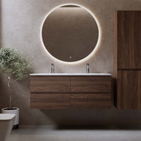 Bathlife Eufori møbelpakke, med servant og LED-speil, 121x46x50 cm, valnøtt