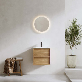 Bathlife Charm møbelpakke, med servant og LED-speil, 51x39,5x52 cm, eik
