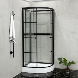 Bathlife Betrakta dusjkabinett, 70x90 cm, sort matt/klart glass