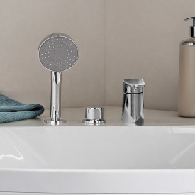 Bathlife Brusa badekarbatteri, for karkant, med hånddusj, krom