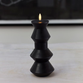 Sirius Sille Nordic Sculpture Geometri LED stearinljus, svart