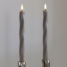 Sirius Sille Nordic Sculpture Twist LED stearinljus, grått