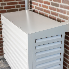 Qventi varmepumpe-overbygg, aluminium 115 cm, hvit