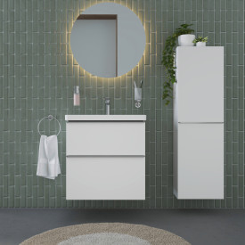 Duravit D-Neo høyskap, 40x132 cm, høyre, matt hvit/stål