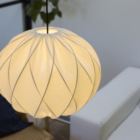Nielsen Light Jasmin pendellampa, svart sladd, vit