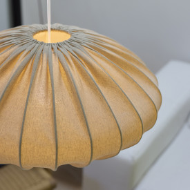 Nielsen Light Jasmin Ellipse pendellampa, vit sladd, sand
