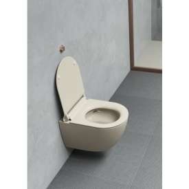 GSI Slim toiletsæde, soft close, aftagelig, mat lysbeige