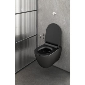 GSI Slim toiletsæde, soft close, aftagelig, mat sort
