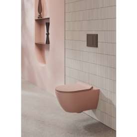 GSI Slim toiletsæde, soft close, aftagelig, mat rosa