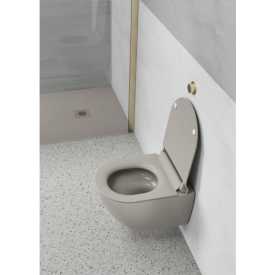 GSI Slim toiletsæde, soft close, aftagelig, mat beige