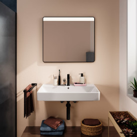 Hansgrohe Xarita Lite Q spejl med lys, sensor, 80x70 cm, sort