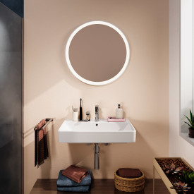Hansgrohe Xarita Lite S spejl med lys, sensor, Ø70 cm, hvid