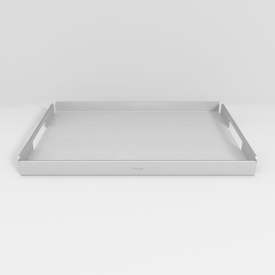 Aloop X medium bakke, 28x40,5 cm, mat aluminium