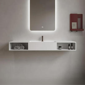 Copenhagen Bath Modul SH 140 servant med hyller, 140x40 cm, hvit matt