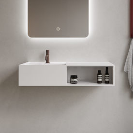 Copenhagen Bath Modul SH 80 servant med hylle, venstre, 80x40 cm, hvit matt