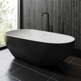 Copenhagen Bath Helsinki frittstående badekar, 169x88 cm, sort/hvit matt