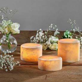Unison marmor bordlys, silke, H6 cm