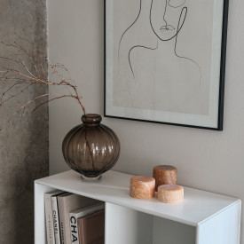 Unison marmor bordlys, silke, H4 cm