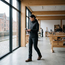 Westborn dame hættetrøje med lynlås, Black, M