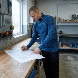 Kansas Evolve Craftsmen langærmet T-shirt, Marine/Mørk Marine, M