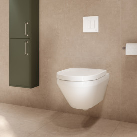 Gustavsberg Graphic væghængt toilet, uden skyllekant, hvid