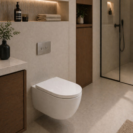Cosani Coba kompakt væghængt toilet, uden skyllekant, hvid
