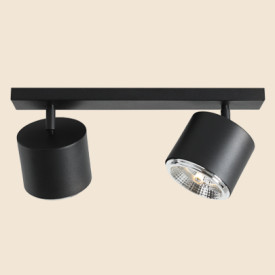 Aldex Bot loftslampe, 2xGu10, 10W, sort