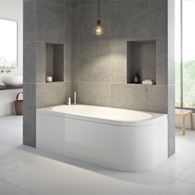 Strømberg Status badekar, 170x80 cm, venstre, hvid