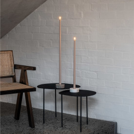 Uyuni LED kronelys, høj, batteri, beige
